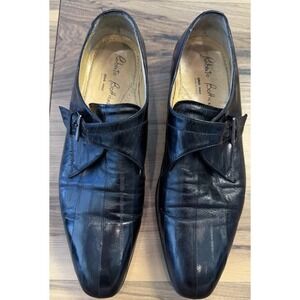 Roberto Botticelli Monk Strap Shoes Mens 42 Black Leather Handmade Italy